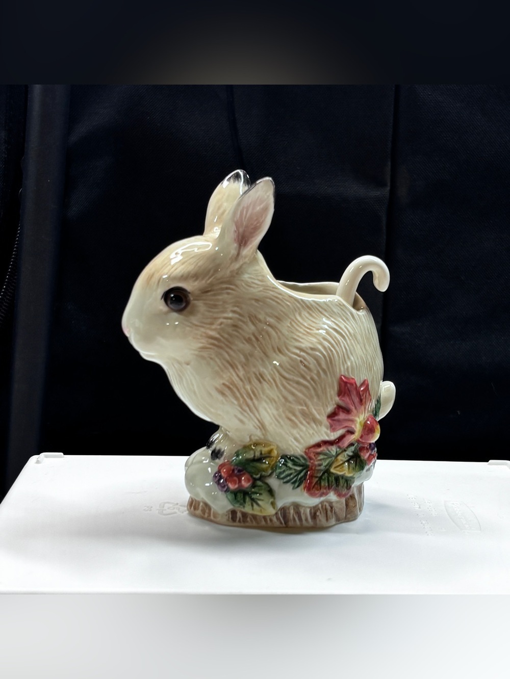 Fitz and Floyd Snowy Woods bunny rabbit sugar bowl